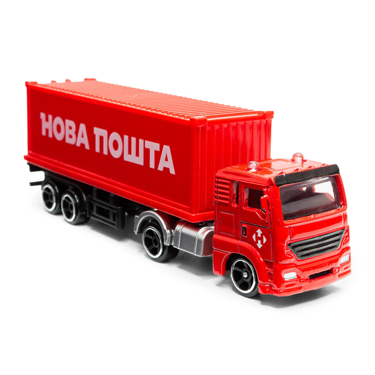 Фура Нова Пошта іграшкова Techno Drive 1:64 металева з дверима — превʼю 12