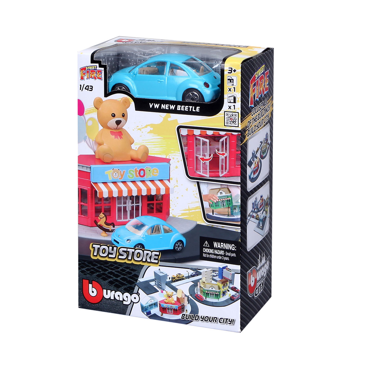 Ігровий набір Магазин іграшок Bburago City з машинкою Volkswagen 1:43 — превʼю 2