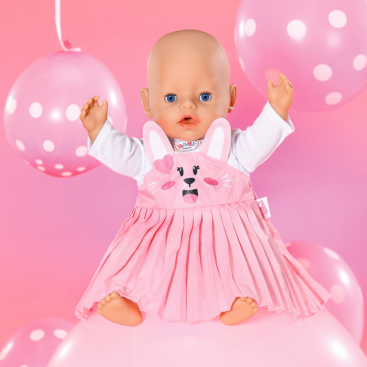 Сукня для ляльки Baby Born з зайчиком 43 см Рожева — превʼю 2