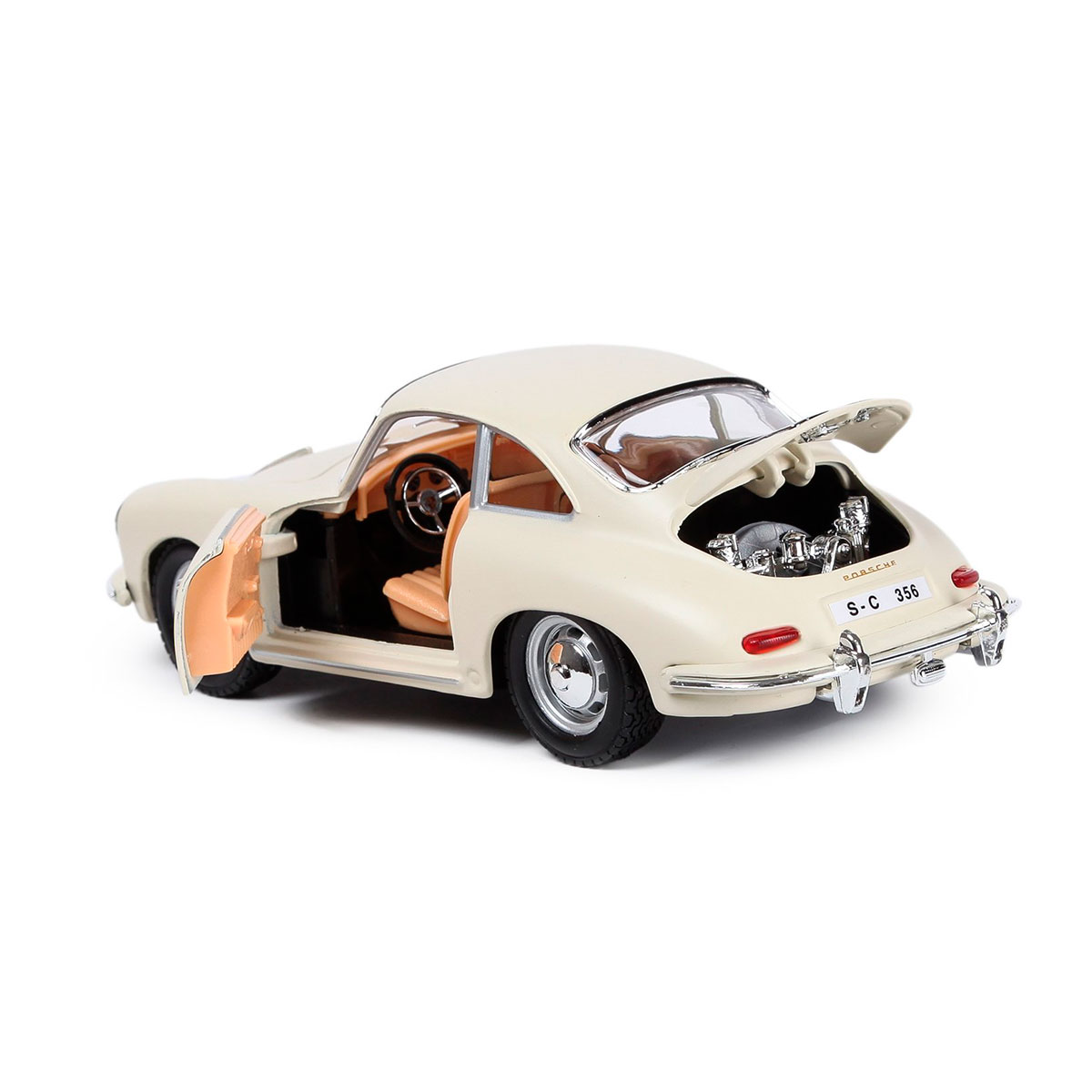 Автомодель Bburago Porsche 356B 1961 1:24 металева червона або слонова кістка — превʼю 11