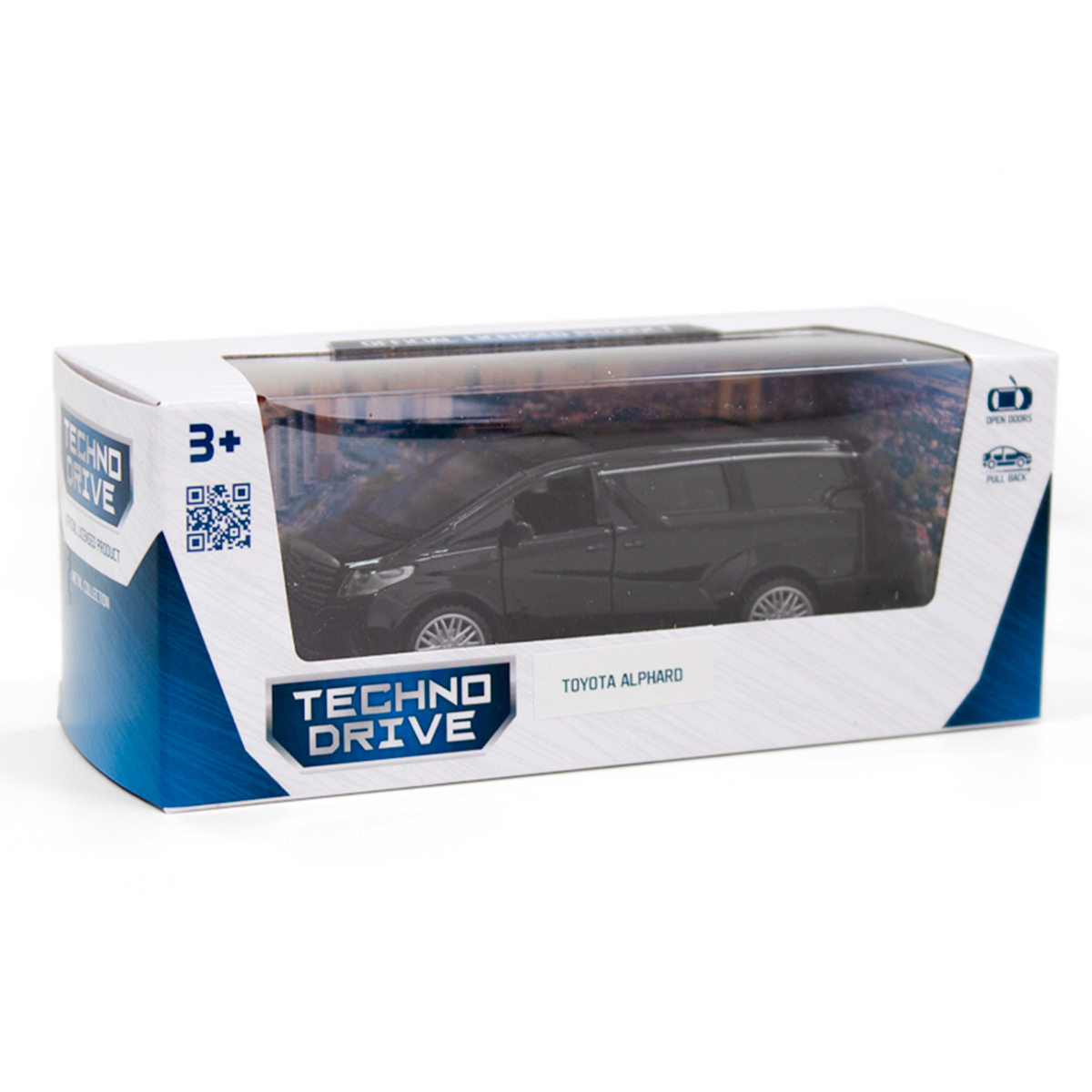 Автомодель Techno Drive Toyota Alphard металева Чорна — превʼю 4