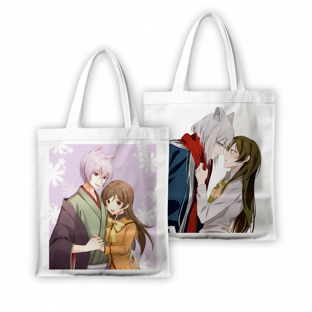 Сумка шопер з принтом Kamisama Kiss лляна Білий 39x35 см 27775629728129