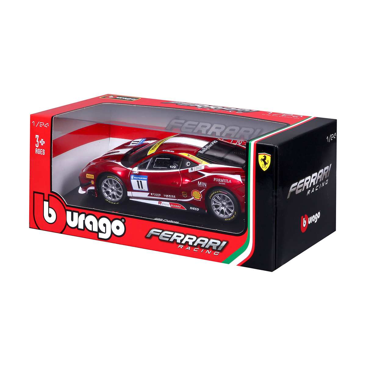 Автомодель Ferrari 488 Challenge Bburago 1:24 Червона — превʼю 2