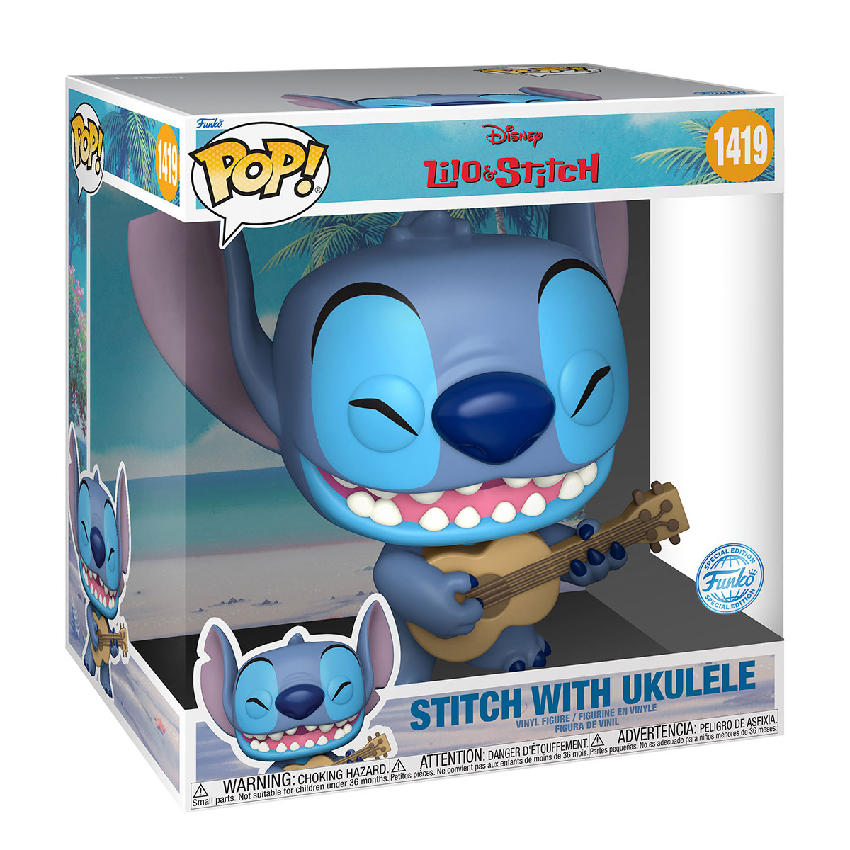 Ігрова фігурка Funko POP - Stitch з укулеле Колекційний мультгерой Синій — превʼю 2