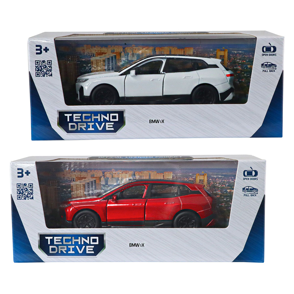 Автомодель BMW iX Techno Drive 1:43 металева з механізмом pull-back Червона — превʼю 5