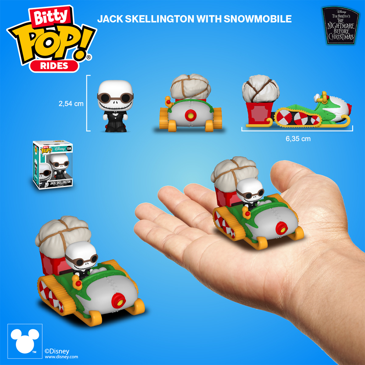 Фігурка Funko Bitty Pop! Ride — Джек Скеллінгтон (Jack Skellington) та снігохід — превʼю 3