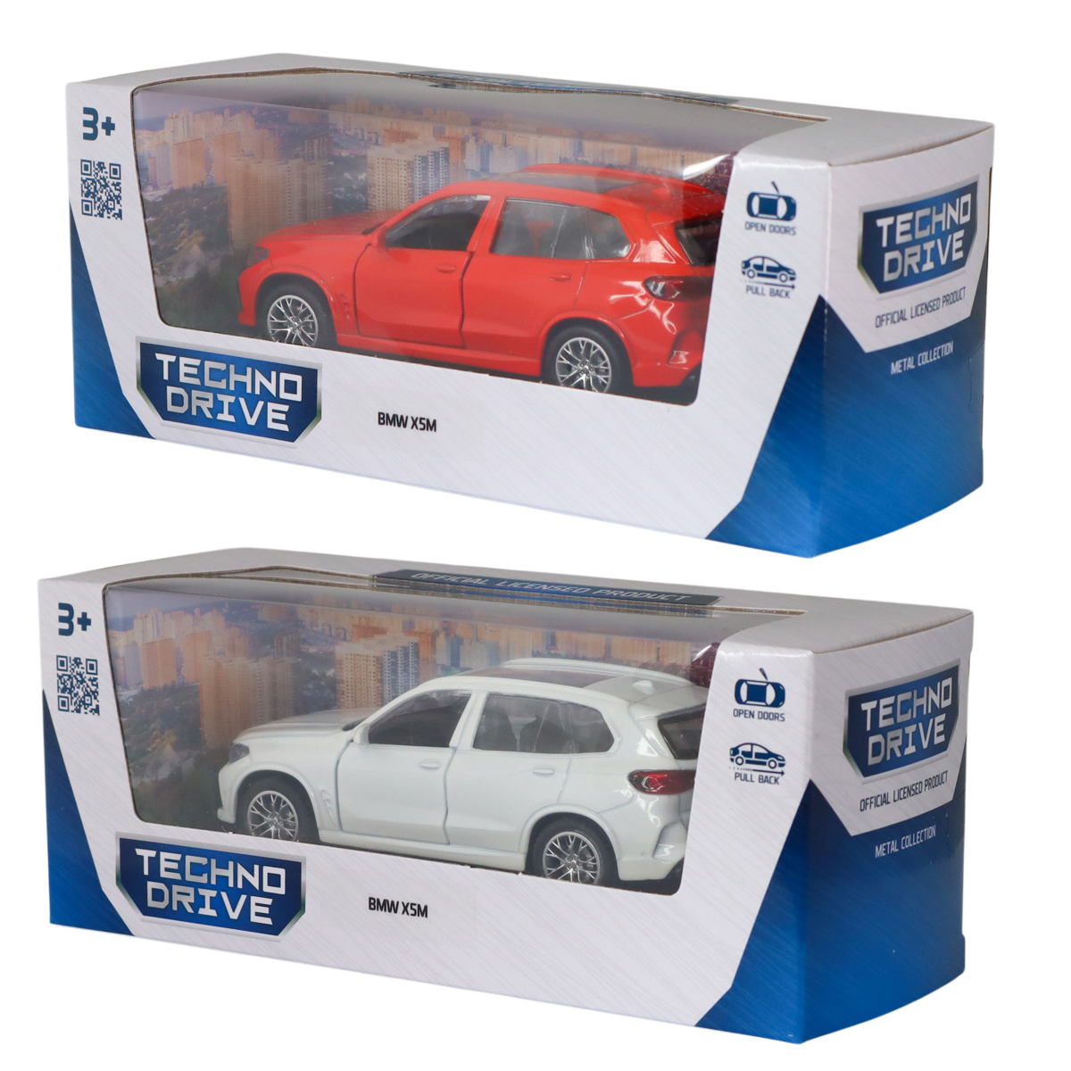 Автомодель BMW X5 M Techno Drive металева 1:43 pull-back Біла — превʼю 4
