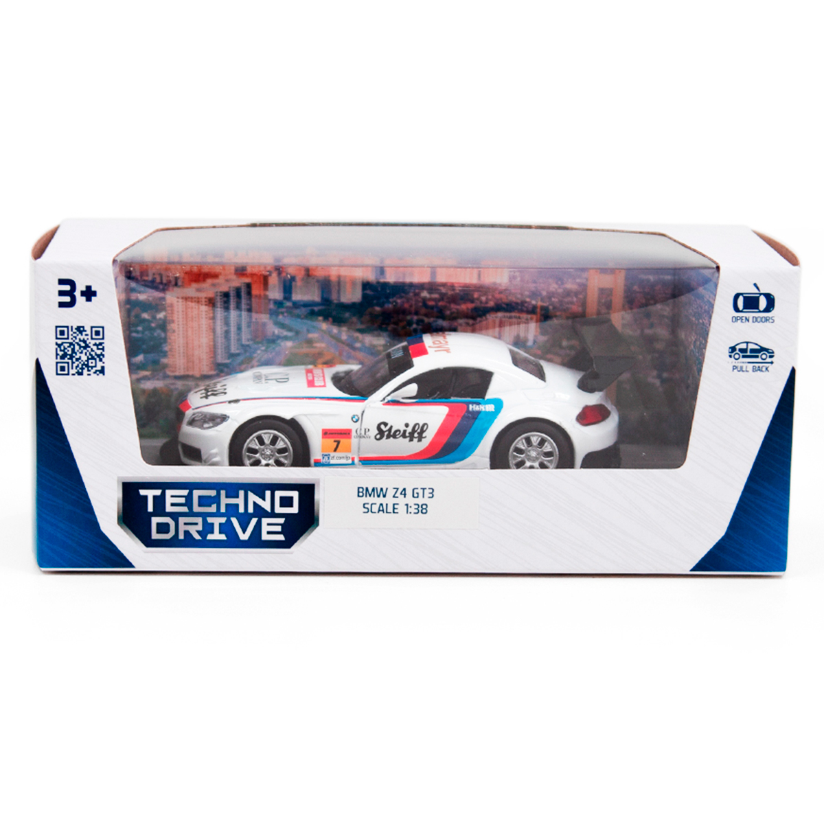 Автомодель BMW Z4 GT3 Techno Drive металева Біла — превʼю 3