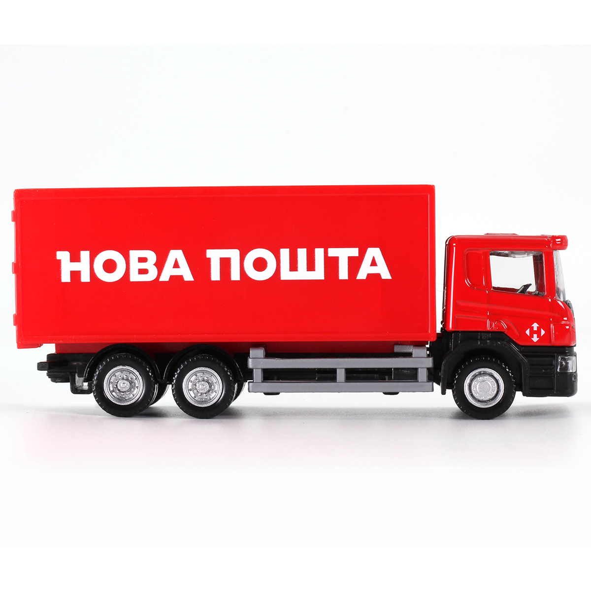 Автомодель вантажівка Techno Drive Scania Нова пошта 1:64 металева — превʼю 6