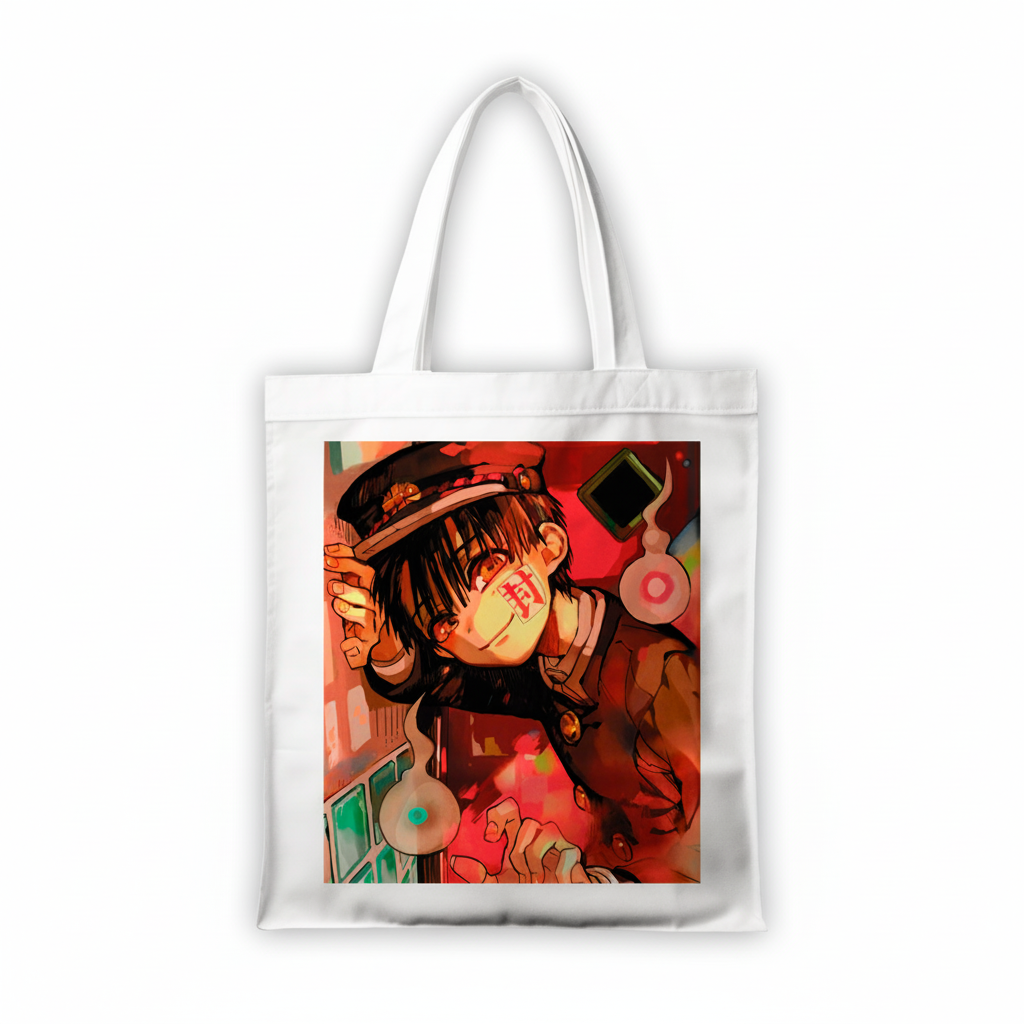 Сумка-шопер Туалетний привид Ханако Toilet-Bound Hanako-kun 39x35 см біла з габардину 6635