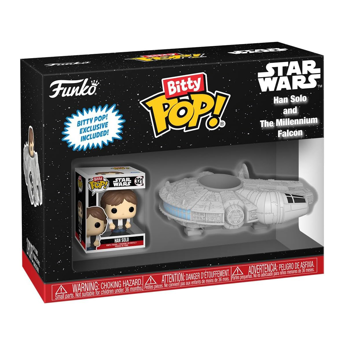 Фігурка Funko Bitty Pop Ride — Хан Соло та Тисячолітній сокіл (Han Solo & Millennium Falcon)