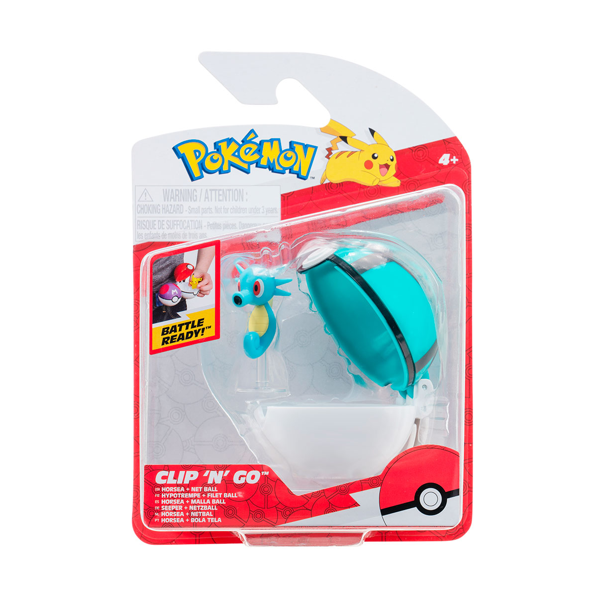 Ігровий набір Pokemon W16 Хорсі в покеболі Jazwares 5 см фігурка Синій — превʼю 1