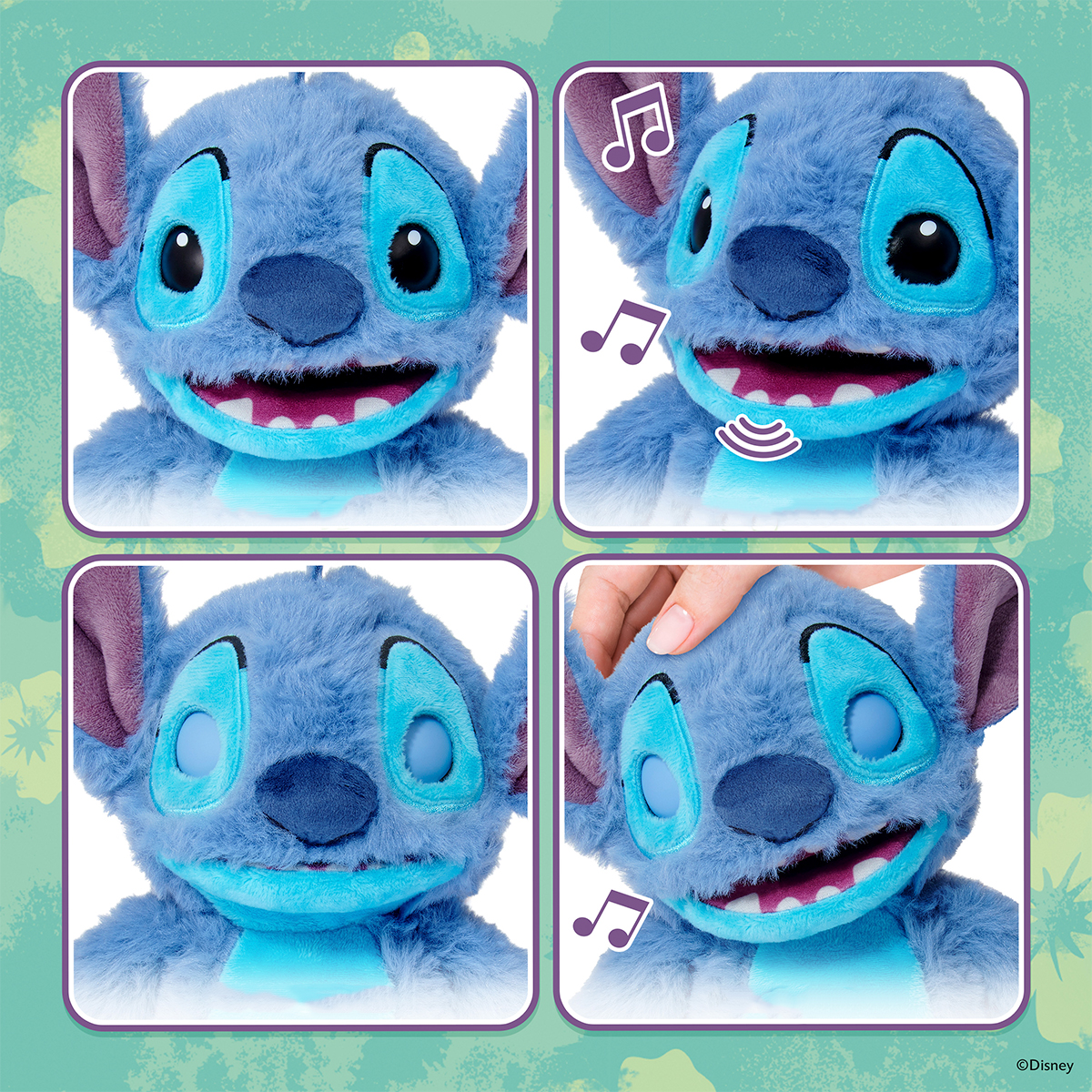 М'яка іграшка Puppetronic by Real FX Palm – Стіч (Stitch) – Disney — превʼю 4