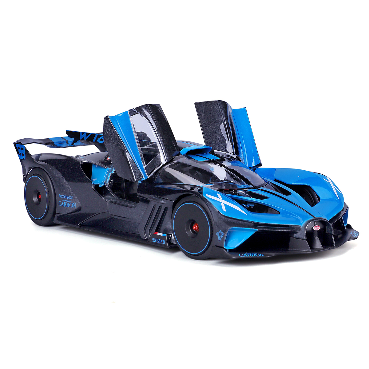 Автомодель Bburago Bugatti Bolide 1:18 металева Чорно-синя — превʼю 5