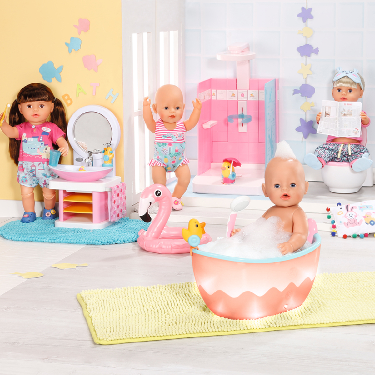 Ванночка для ляльки Baby Born автоматична з душем та підсвіткою для ляльок 36-43 см — превʼю 10