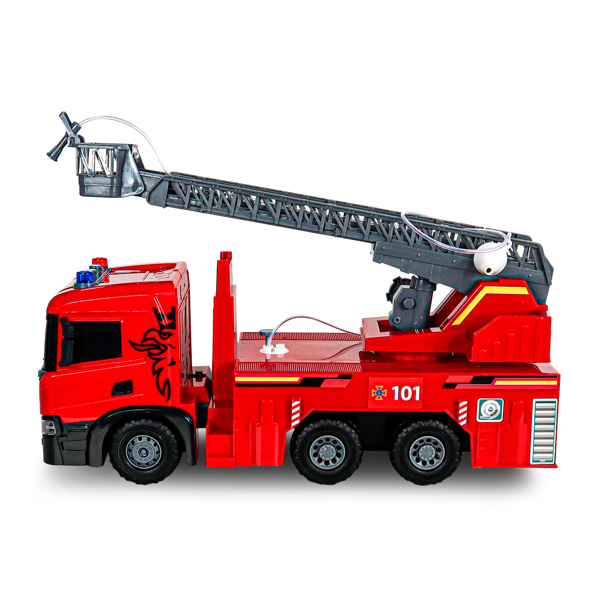 Пожежна машина Techno Drive Super Big Truck Scania 51,5 см зі світлом та звуком — превʼю 7
