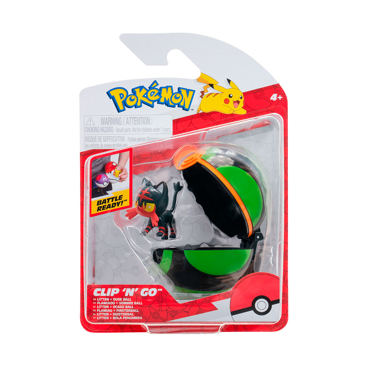 Ігровий набір Pokemon W16 фігурка Літтен з покеболом Jazwares 5 см Червоний
