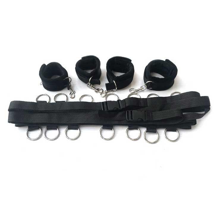 Комплект для фіксації Dreamtoys Blaze Bed Restraint BDSM-бондаж для ліжка Чорний