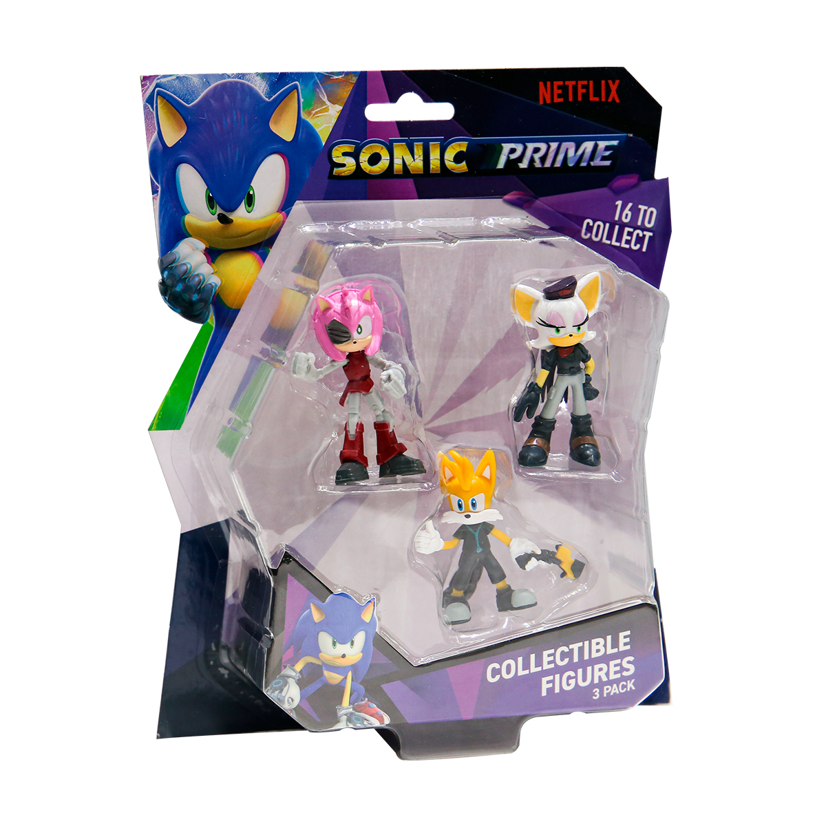 Набір фігурок Sonic Prime 3 шт 6,5 см Ребел Руж Тейлз Расті Роуз — превʼю 1