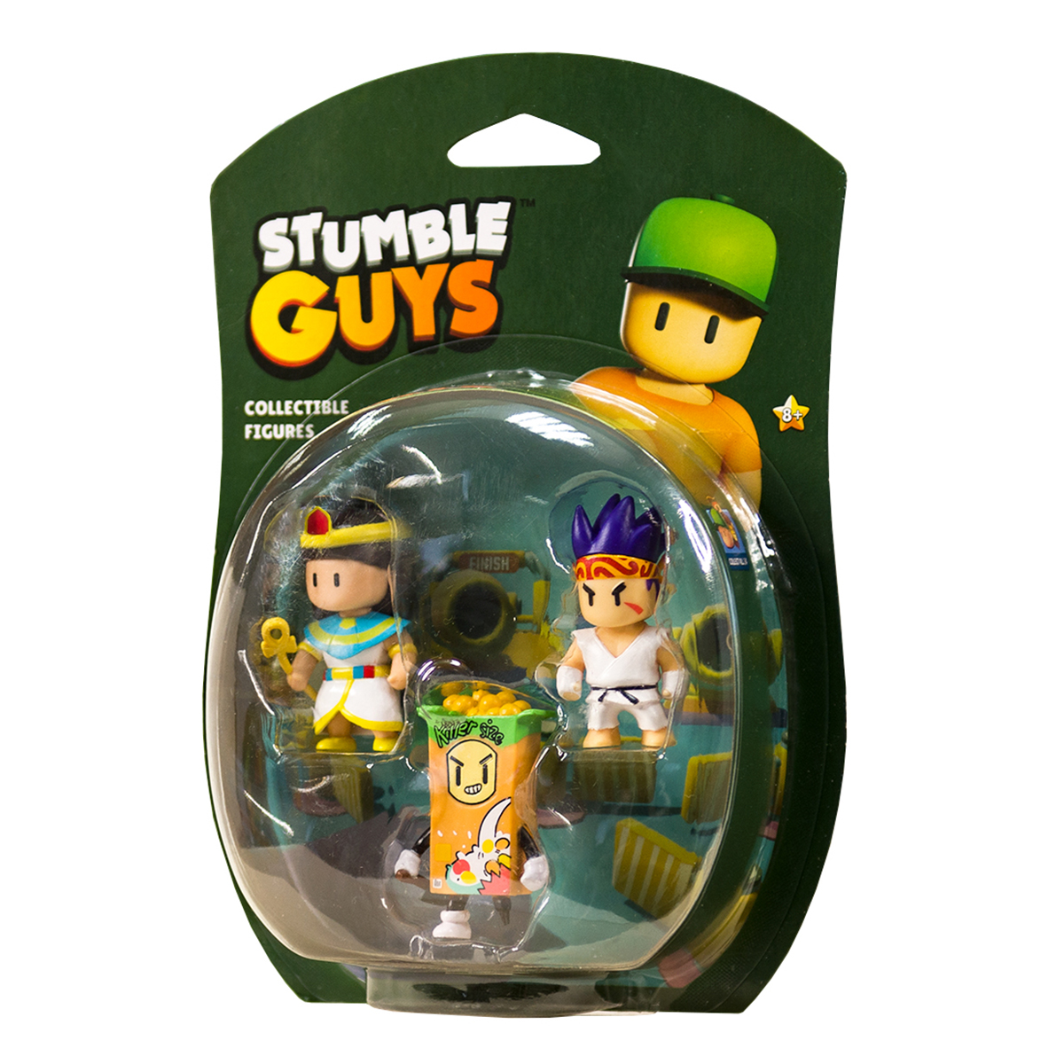Набір фігурок Stumble Guys 3 шт Сенсей Фаєрфіст Клеопатра Кілер 5 см