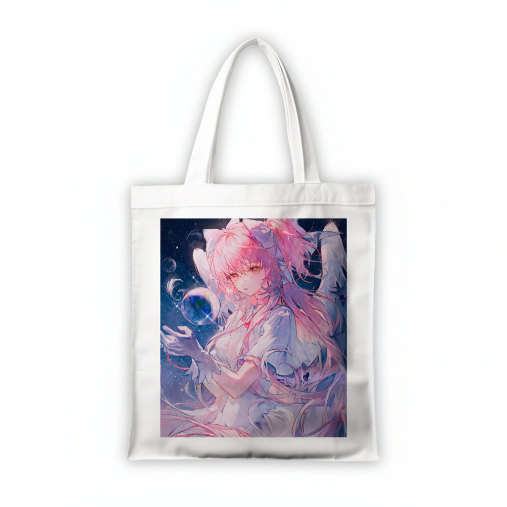 Сумка-шопер Дівчинка-чарівниця Мадока Mahou Shoujo Madoka 39x35 см біла з габардину 6647