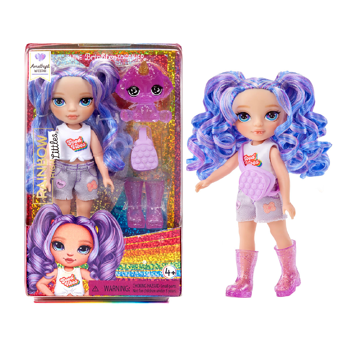 Лялька Rainbow High Littles Аметиста 15 см з улюбленцем — превʼю 1