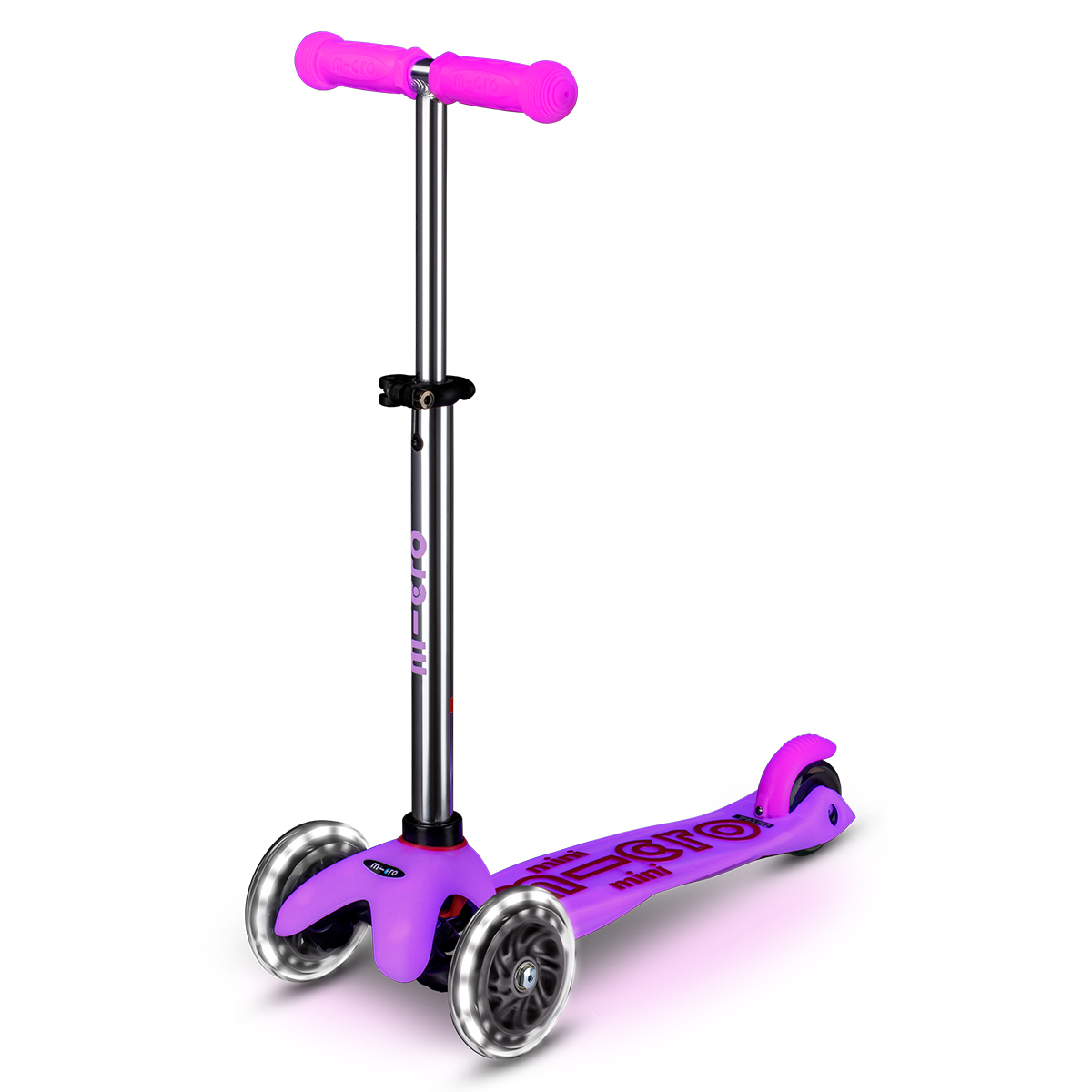 Самокат триколісний дитячий Micro Mini Deluxe Glow LED Рожевий