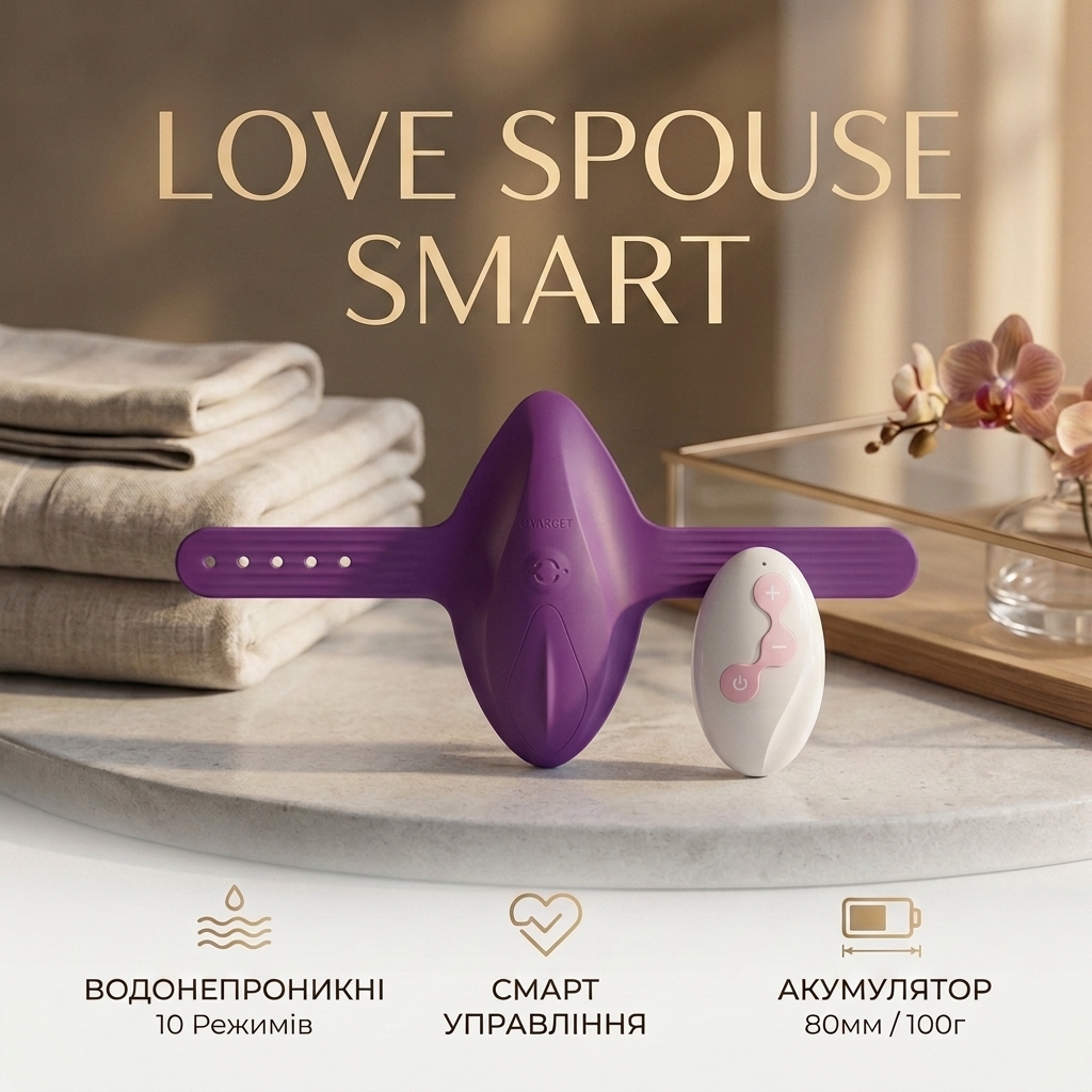 Вібротрусики смарт водонепроникні Love Spouse 80мм силіконові для жінок Фіолетовий