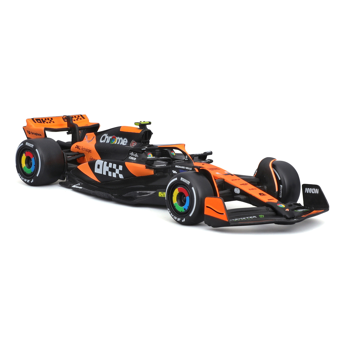 Автомодель Bburago McLaren F1 MCL38 2024 Чорно-помаранчева 1:43 — превʼю 11