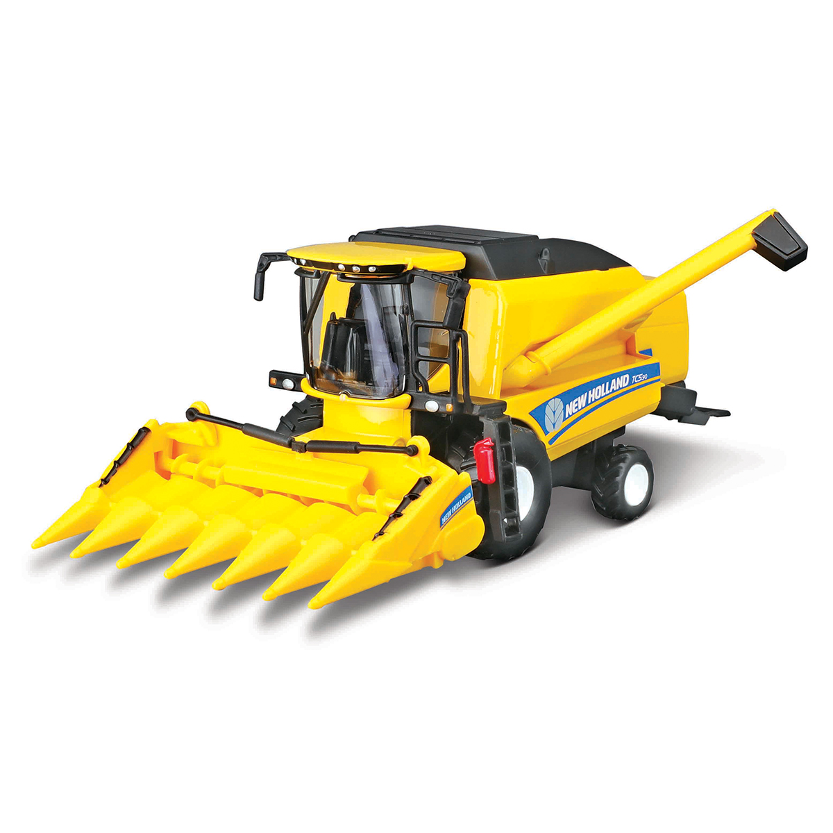 Автомодель Bburago New Holland TC5.90 зернозбиральний комбайн з жаткою 18 см Жовто-чорний — превʼю 1