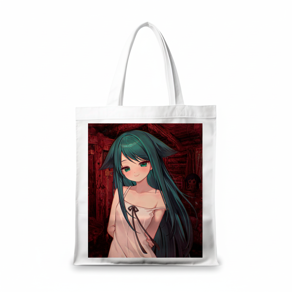 Сумка-шопер Сая но Ута Saya no Uta Сая 39x35 см біла з габардину 26764