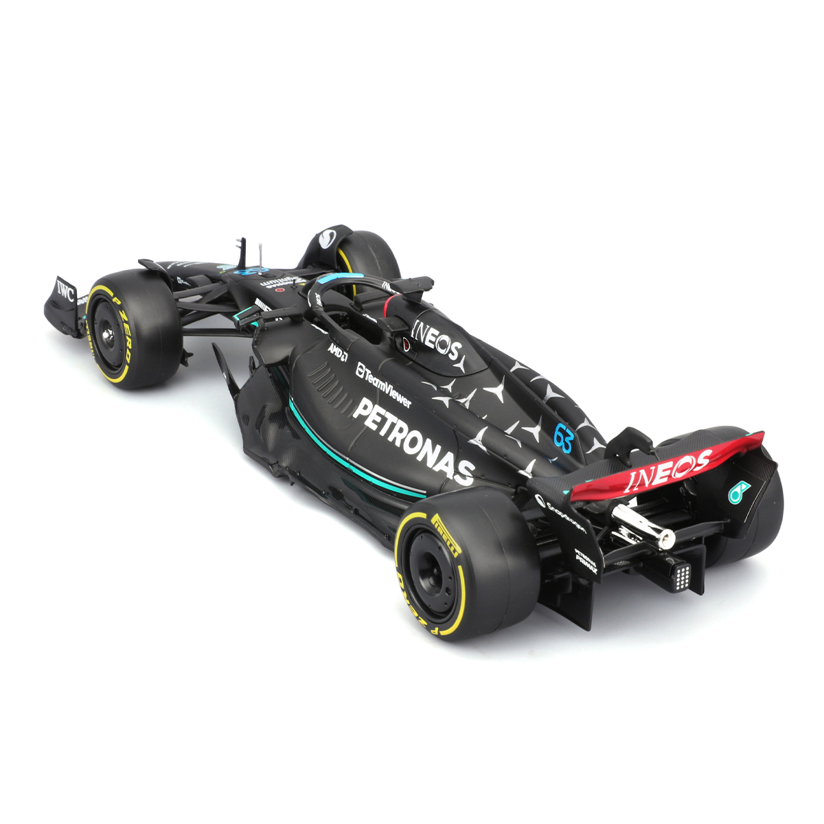 Автомодель Bburago Mercedes-AMG F1 W14 E Performance 1:24 з фігуркою Чорна — превʼю 12