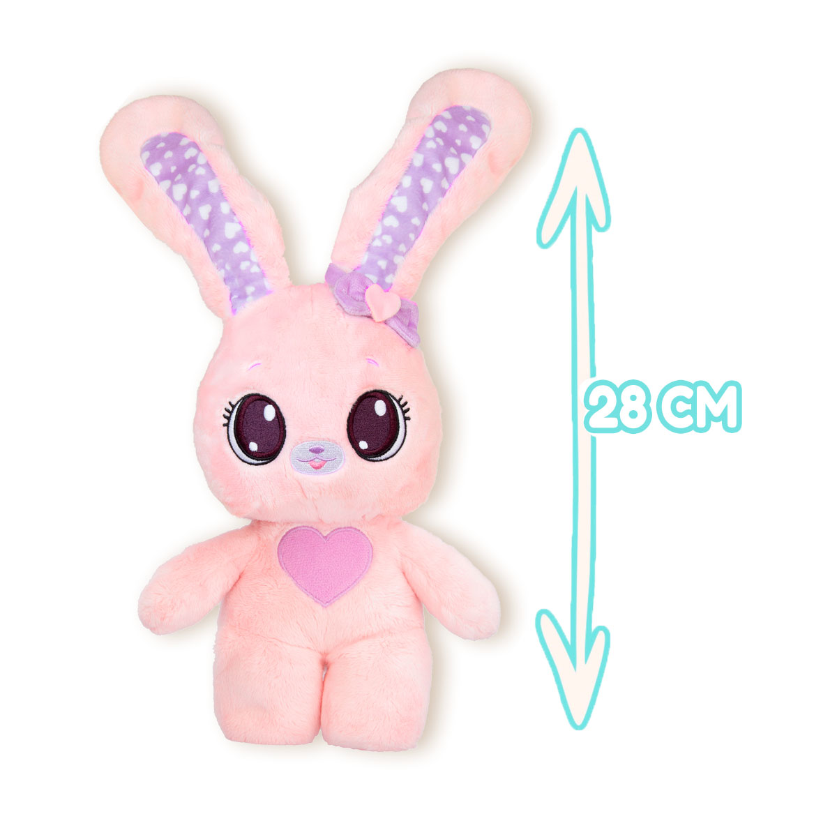 М'яка іграшка Peekapets – Рожевий кролик (Pink Rabbit) – 25 см — превʼю 2