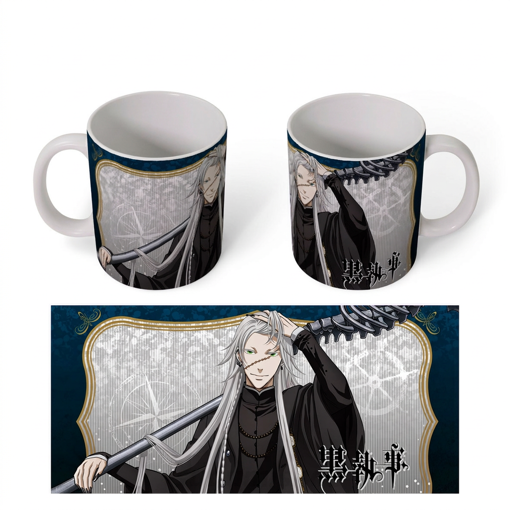 Чашка хамелеон для напоїв Темний дворецький Black Butler Гробовщик керамічна 330 мл (7117674)