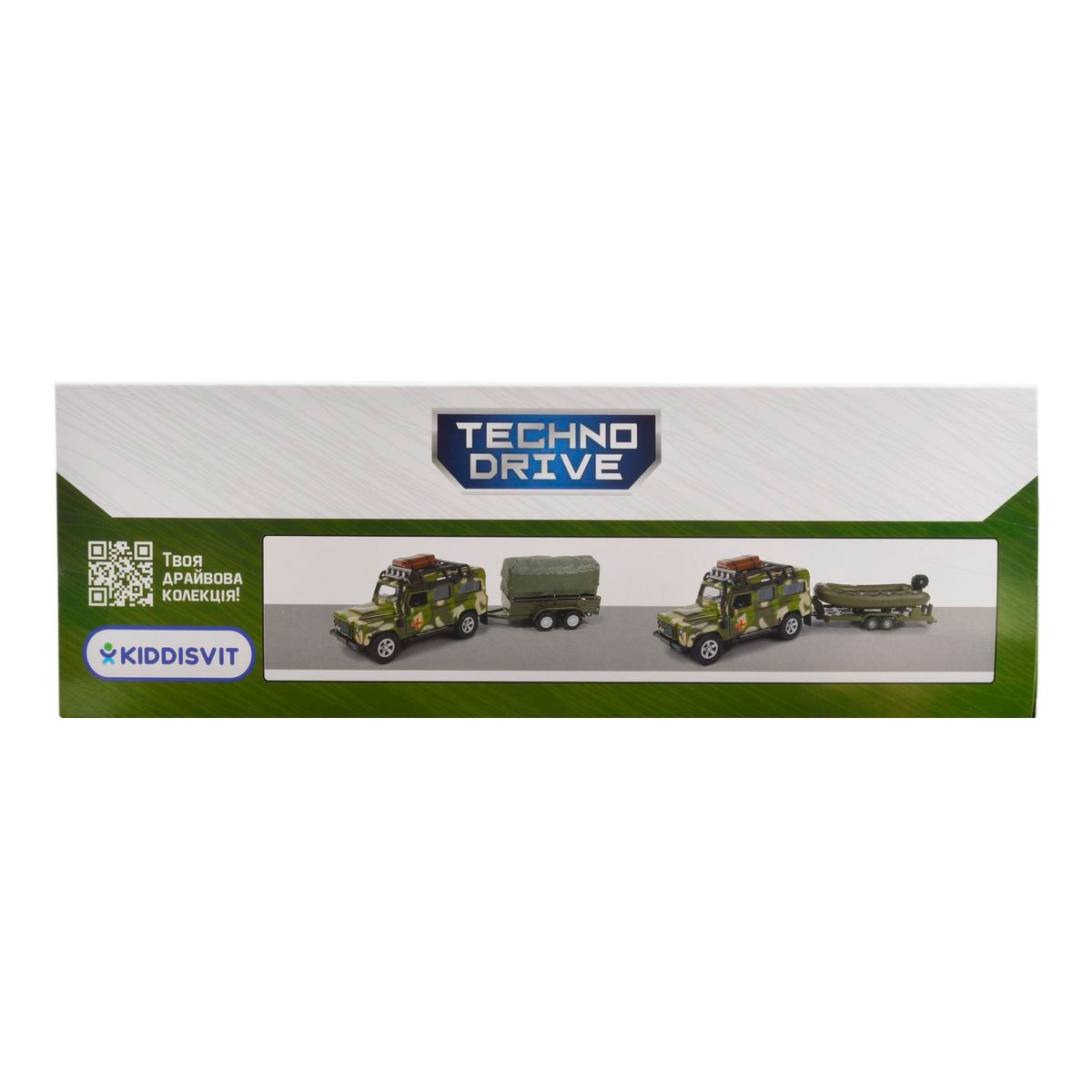 Ігровий набір військовий Land Rover Defender з човном TechnoDrive 27 см Зелений — превʼю 5