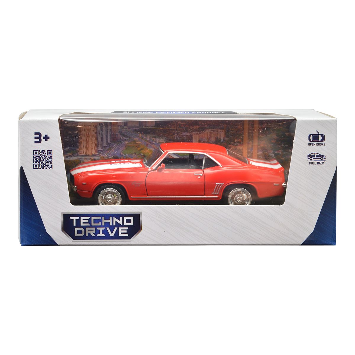 Автомодель Chevrolet Camaro 1969 Techno Drive 1:32 металева Червона — превʼю 11