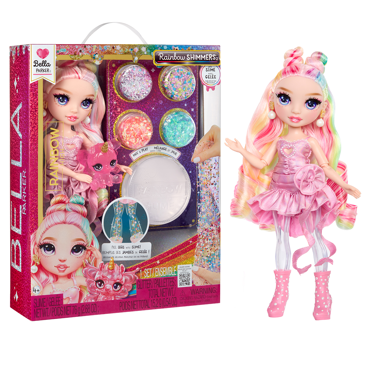 Ігровий набір з лялькою Rainbow High серії Rainbow Shimmers Белла рожева