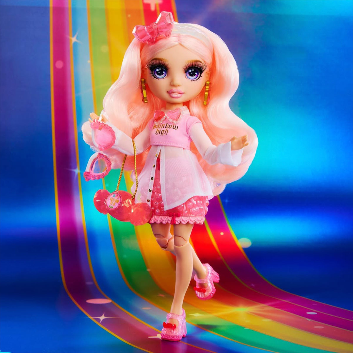 Ігровий набір з лялькою Creative Crystals Белла Rainbow High рожева — превʼю 2