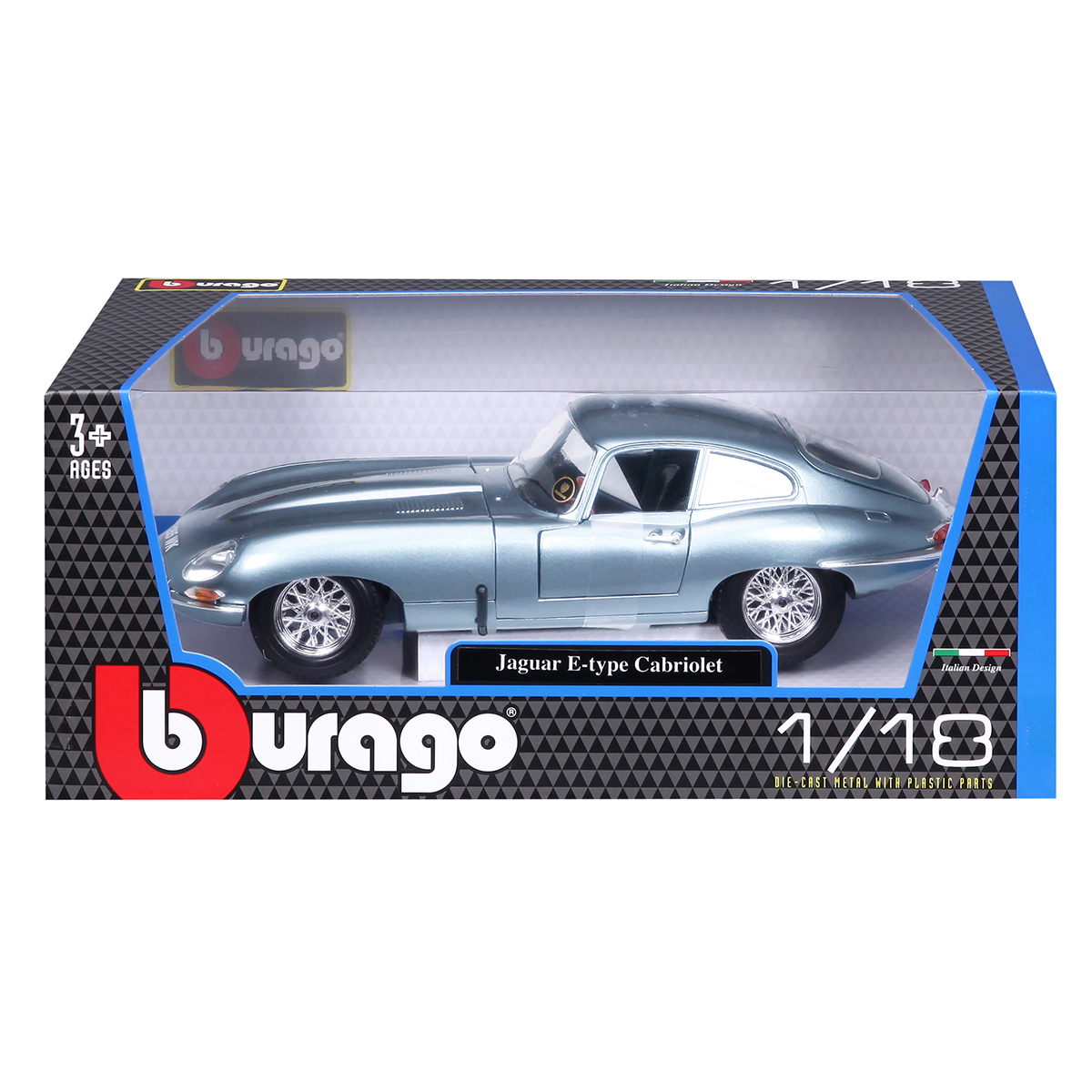 Автомодель Jaguar E-Type Coupe 1961 Bburago 1:18 Синя — превʼю 8