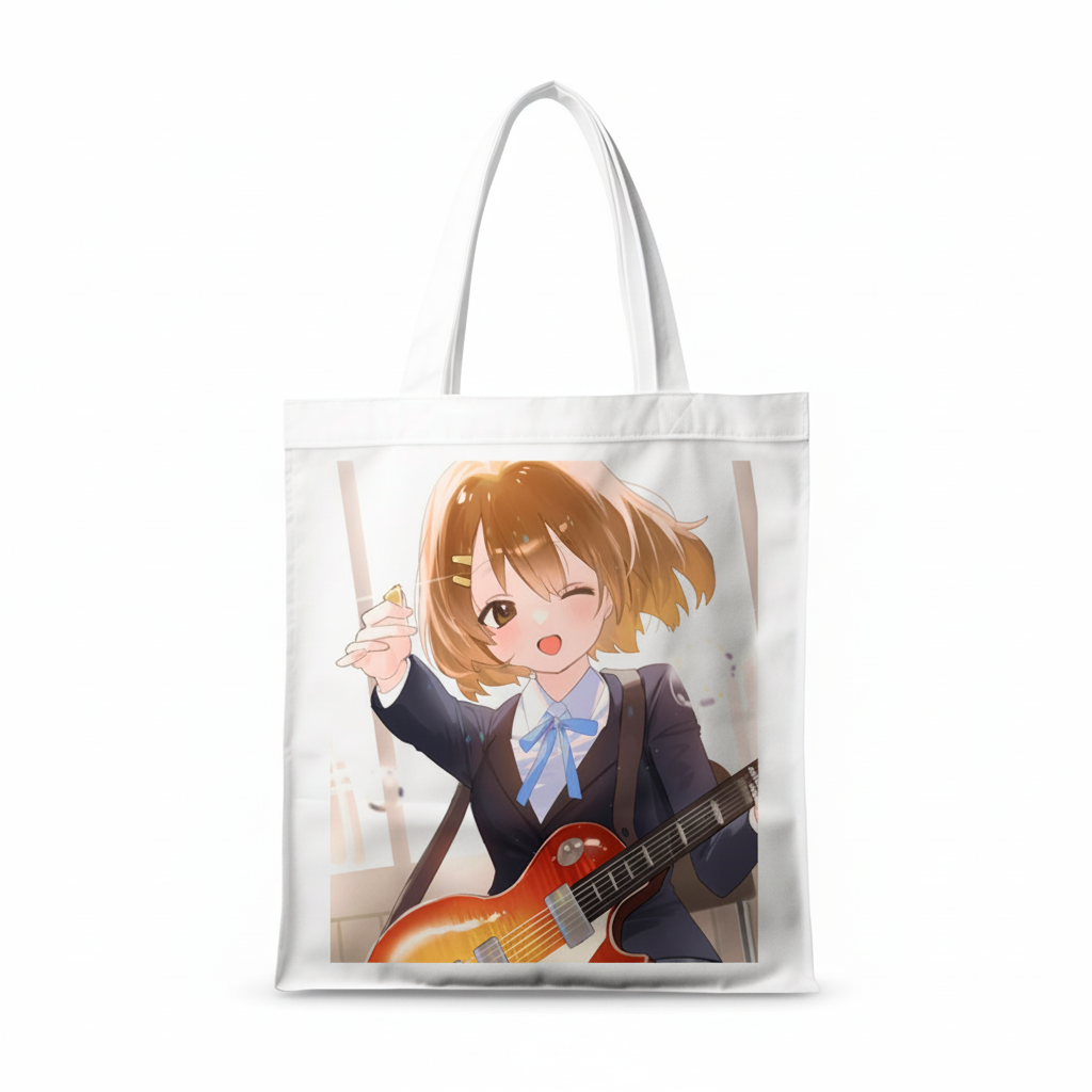 Сумка-шопер К-он! K-On! Юі Хірасава 39x35 см біла з льону 11326