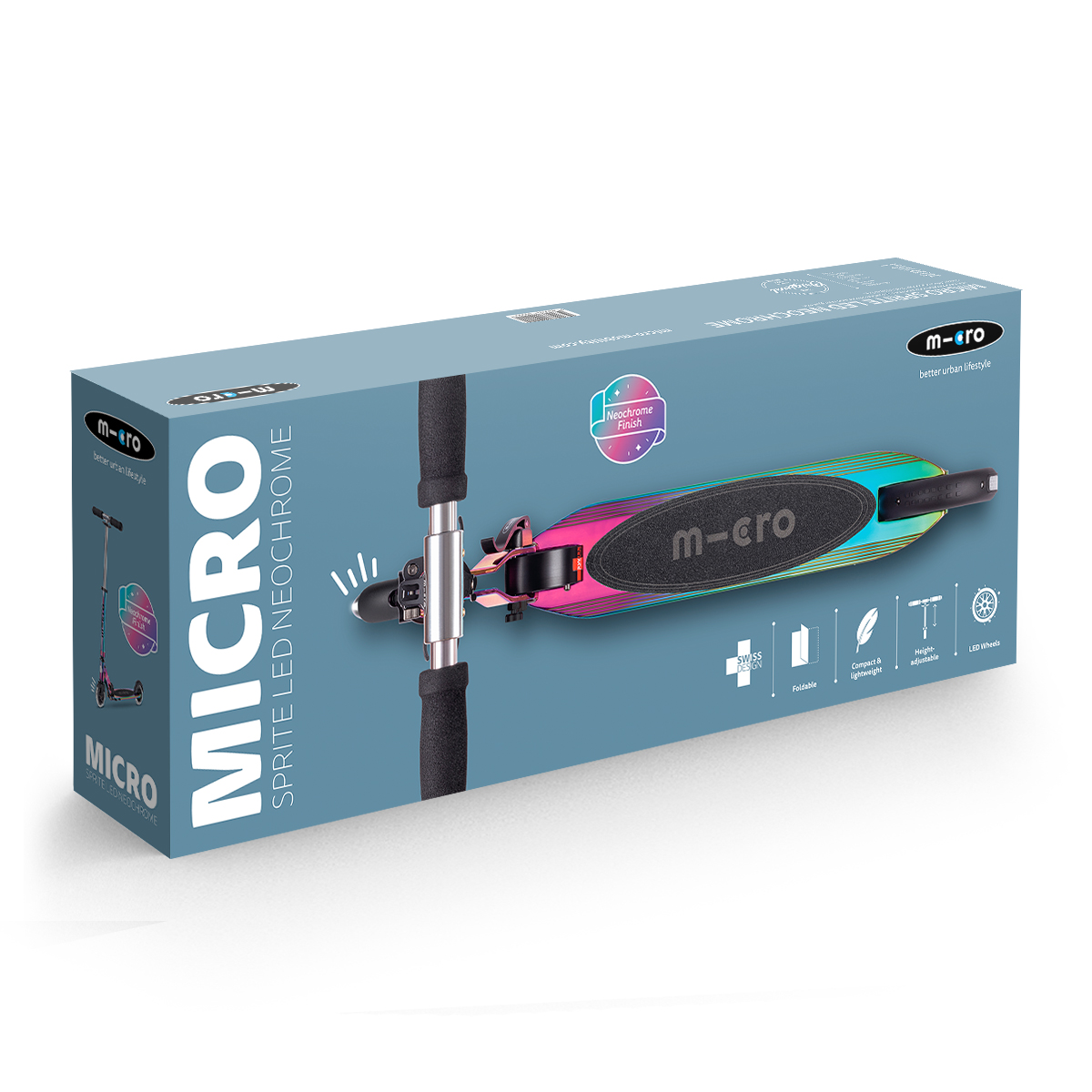 Самокат дитячий двоколісний Micro Sprite LED з підсвіткою коліс Різнобарвний — превʼю 7