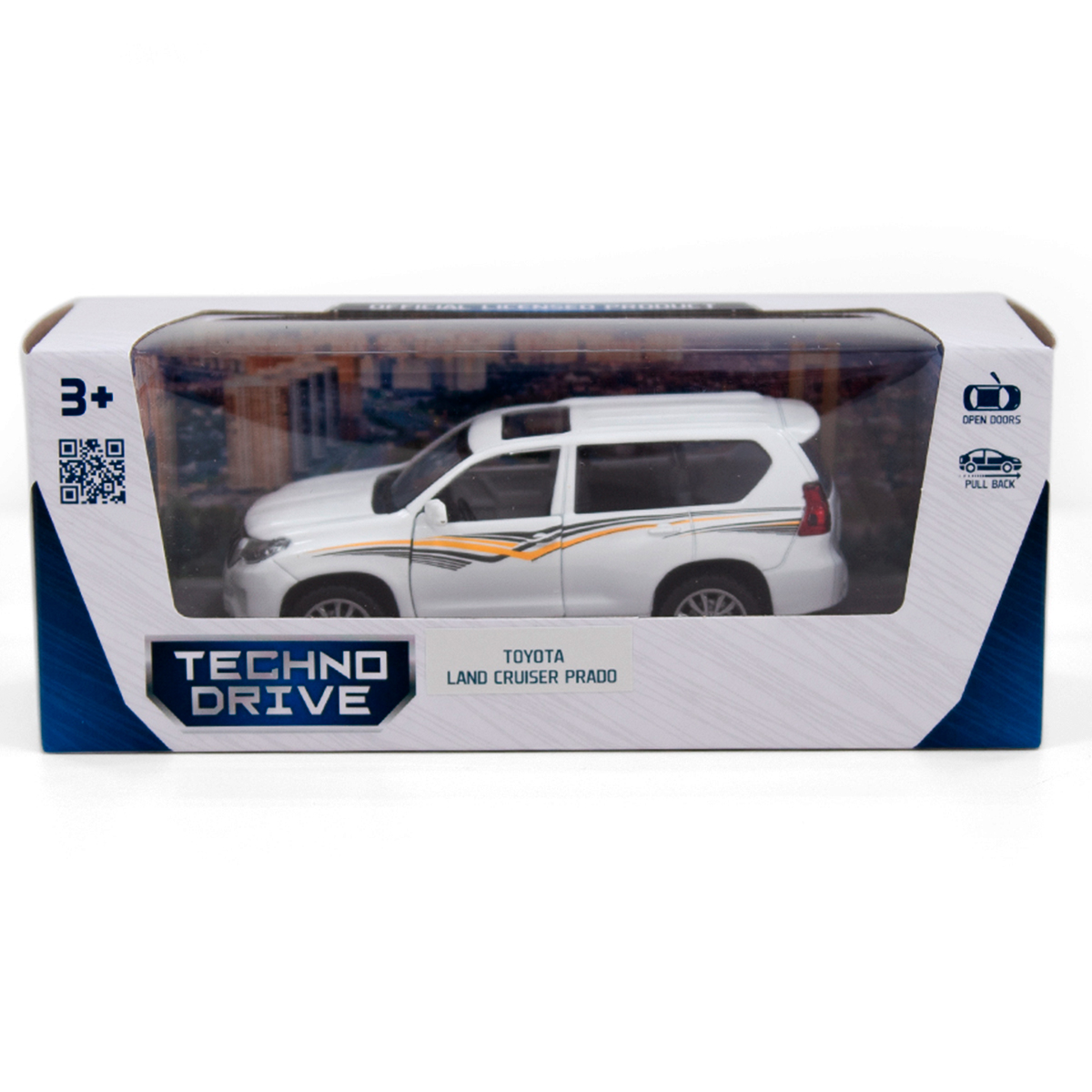 Автомодель Toyota Land Cruiser Techno Drive металева Біла — превʼю 3