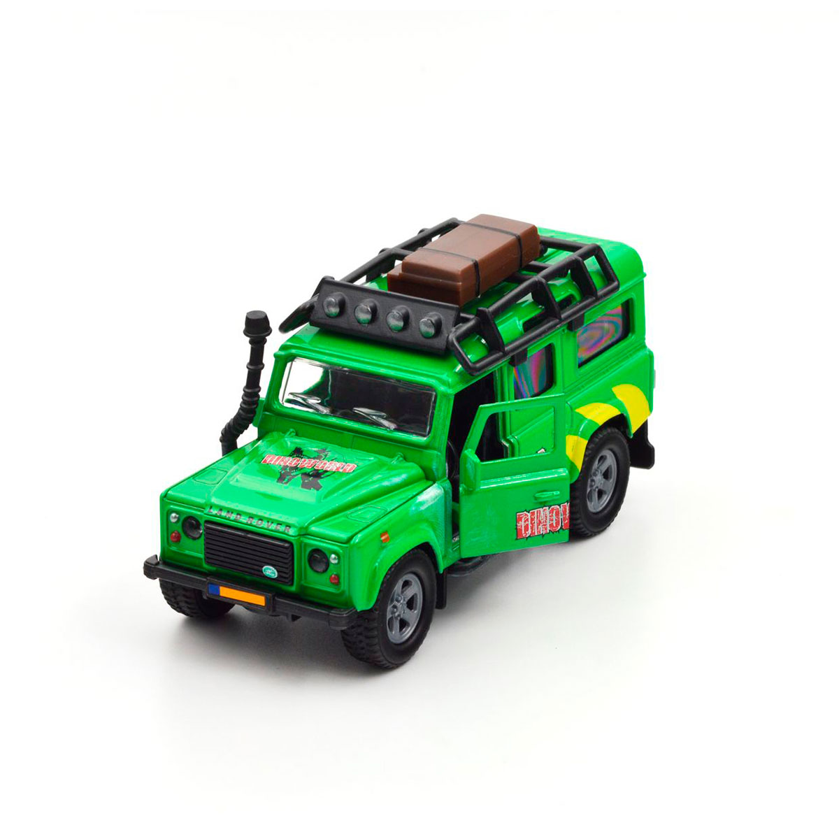 Ігровий набір Land Rover з причепом і динозавром TechnoDrive металевий 29 см — превʼю 12