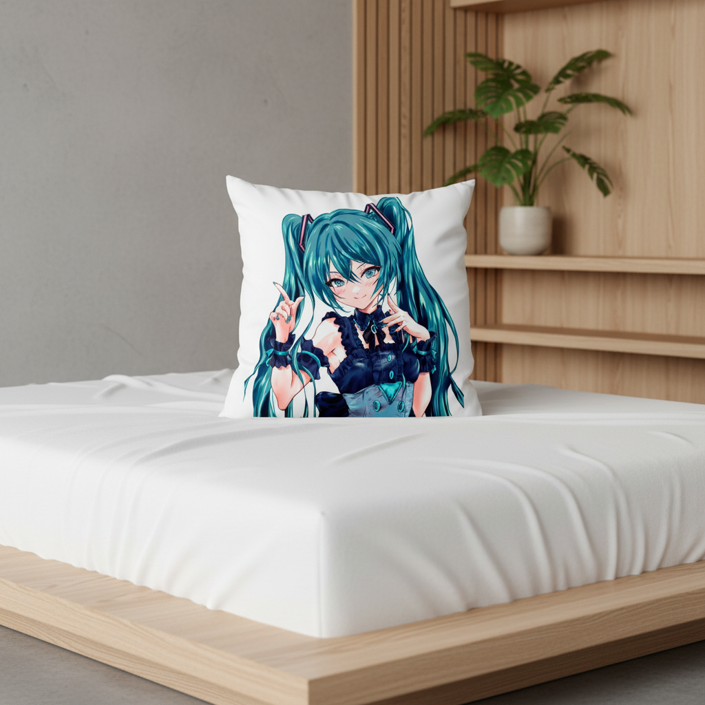 Подушка декоративна Vocaloid Hatsune Miku Міку Хацуне 35x35 см (32071) — превʼю 2