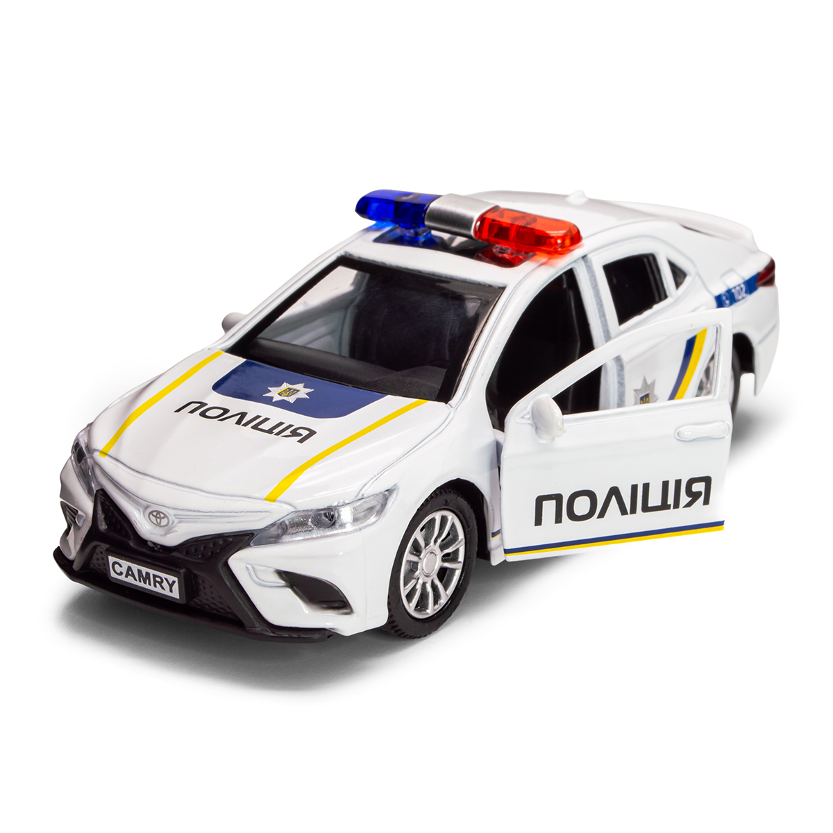 Автомодель Toyota Camry Поліція металева 11,8 см Біла — превʼю 15