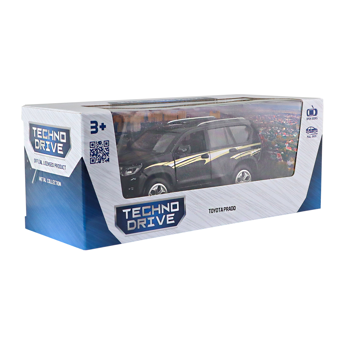 Автомодель Toyota Prado Techno Drive 1:40 металева Чорна — превʼю 6
