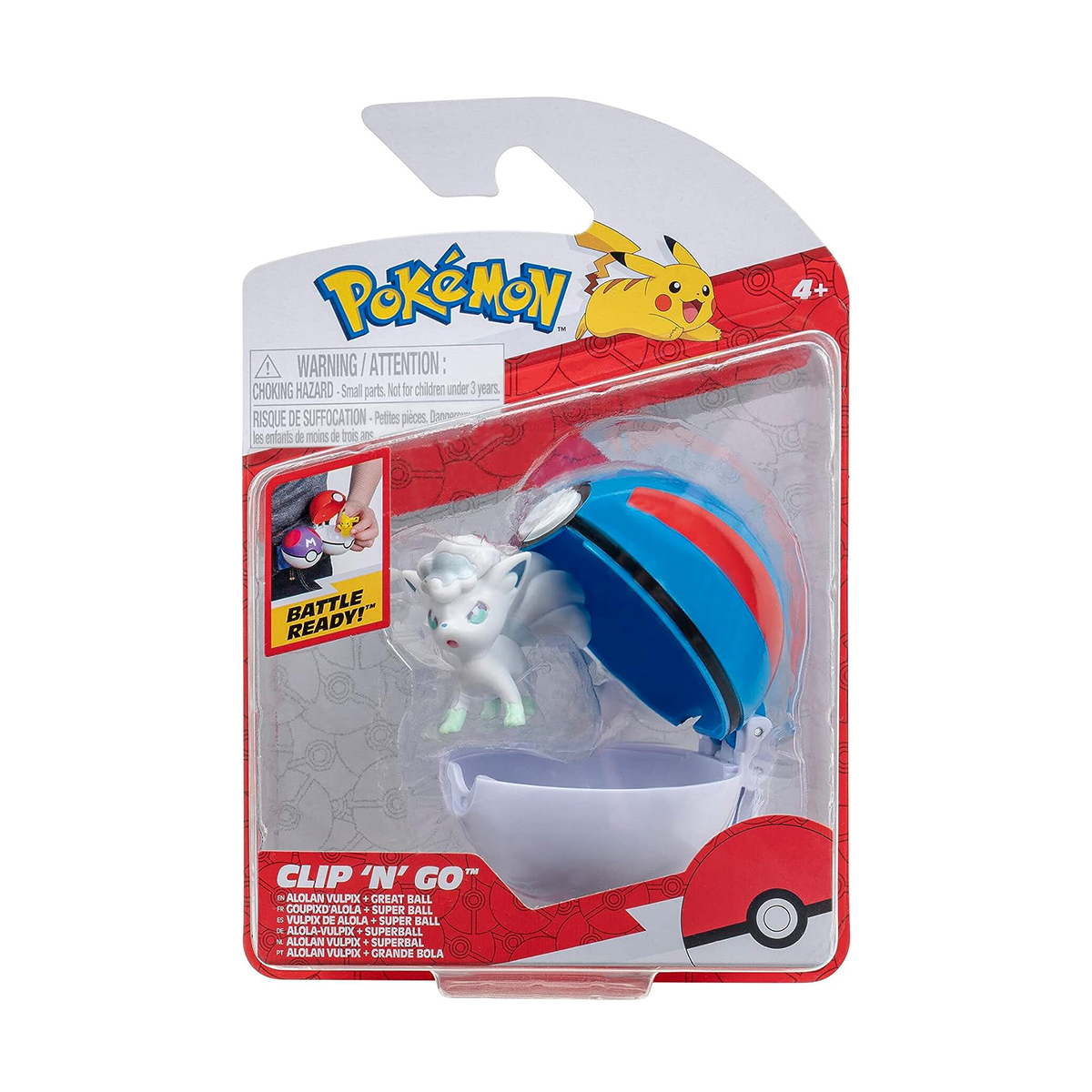 Ігровий набір Pokemon W14 з фігуркою Алола Вульпікс та покеболом 5 см Білий — превʼю 1