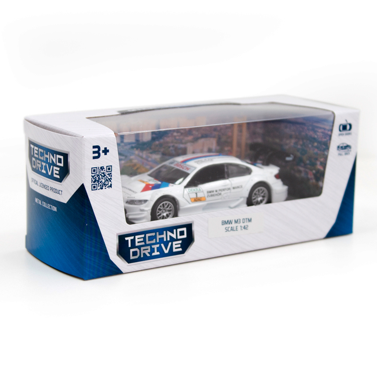 Автомодель BMW M3 DTM TechnoDrive металева з функцією pull-back Біла — превʼю 4