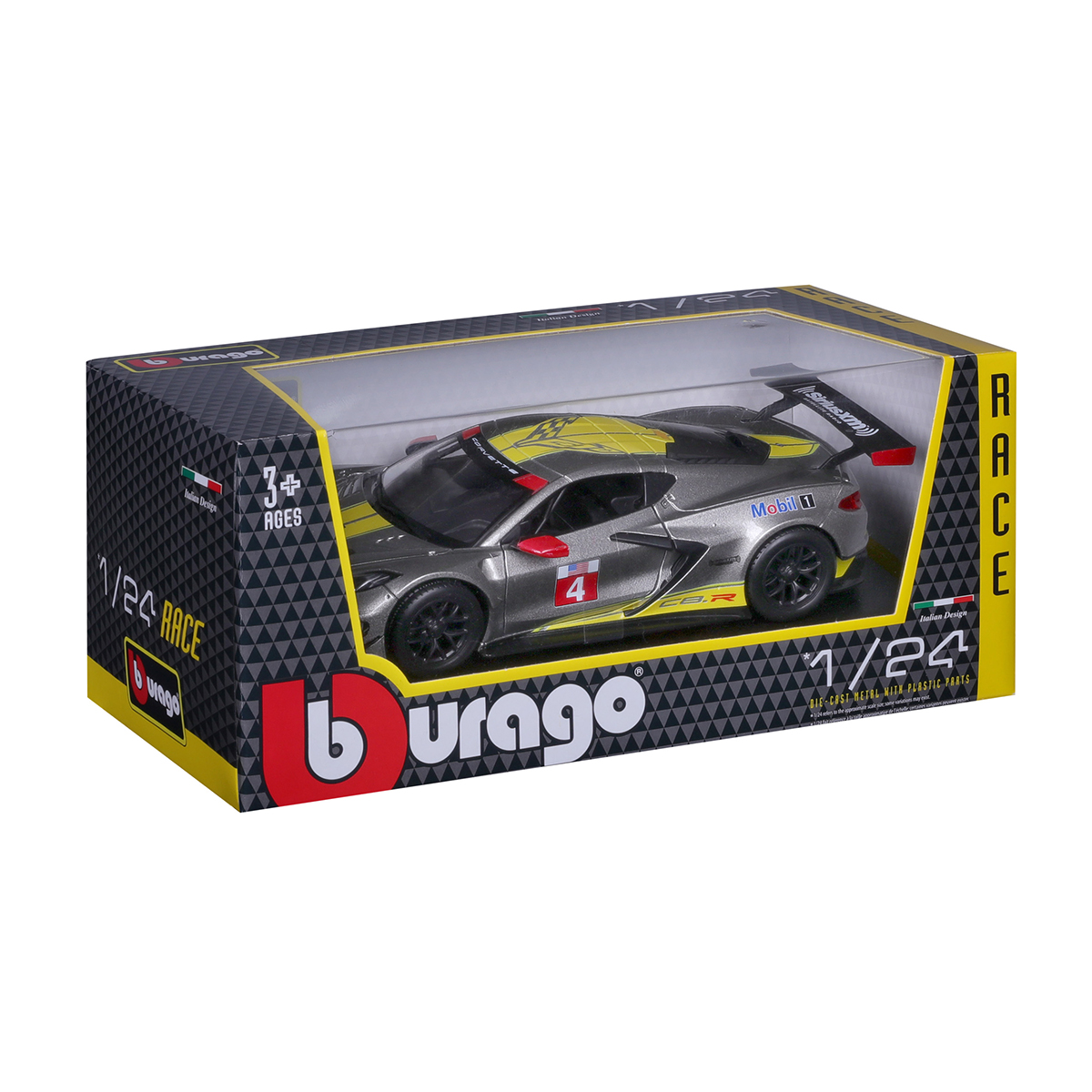 Автомодель Bburago Chevrolet Corvette C8.R 1:24 Сіра — превʼю 2