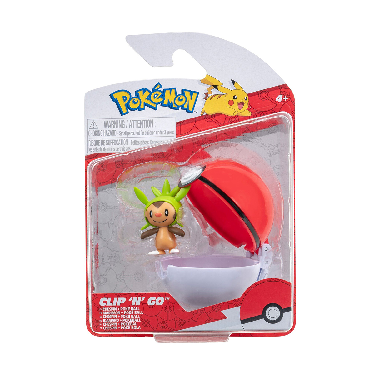 Ігровий набір Pokemon W14 Чеспін з покеболом Jazwares 5 см фігурка Зелений